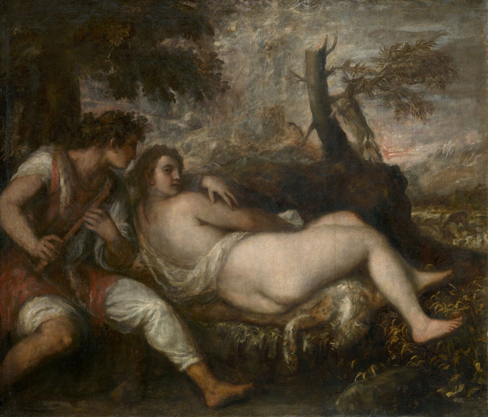 Titian, Nymfa a pastýř, 1570-75